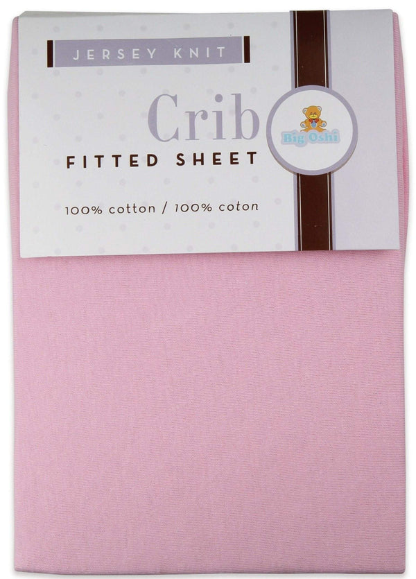 Big Oshi Fitted Knit Cotton Crib Sheet Pink - 13th Avenue
